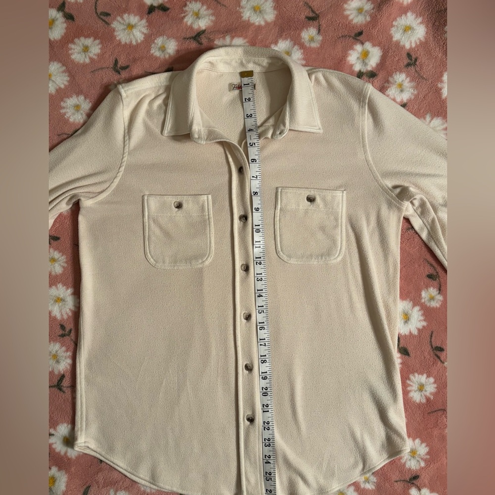 Faherty Legend Sweater Button Down Shirt in Oatmeal Size S - Picture 4 of 11